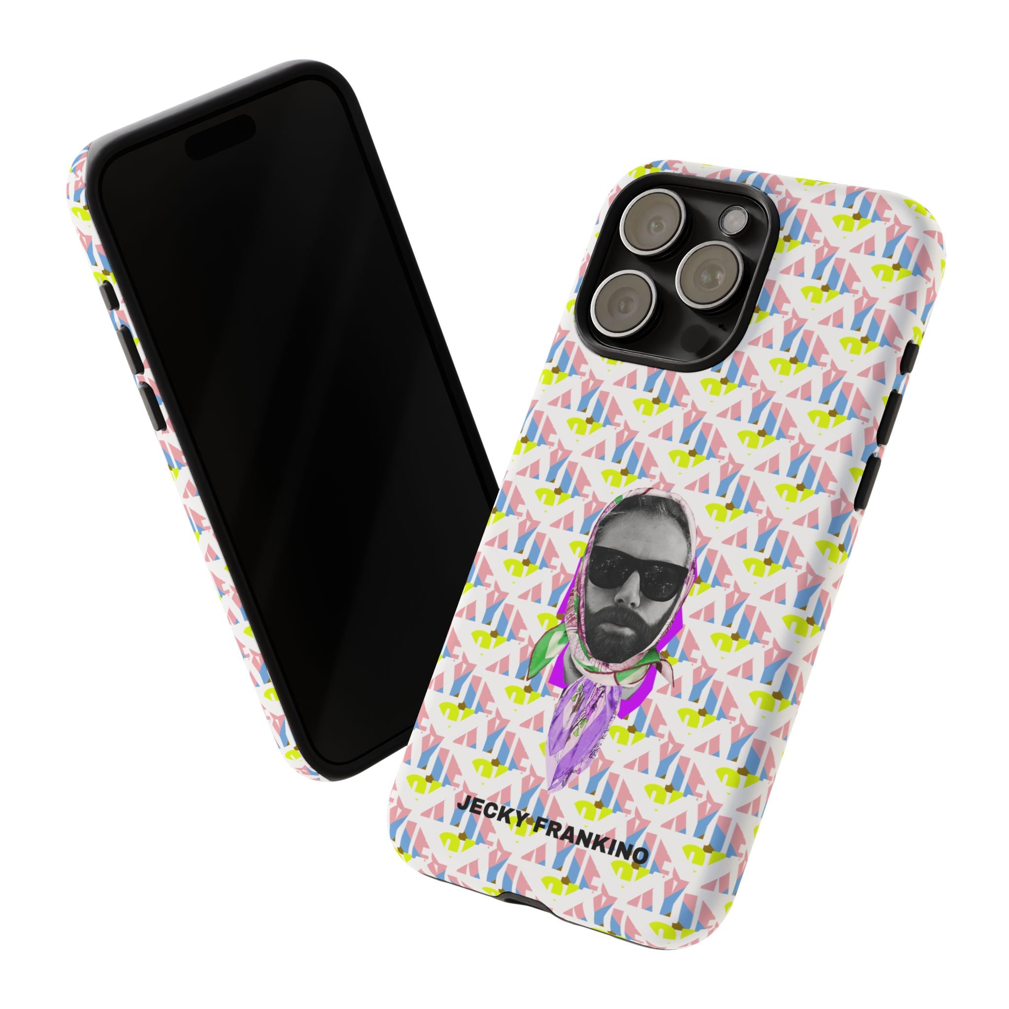 JECKY Retro Geometric Pattern with Sunglass Portrait Phone Case | Tough Cases