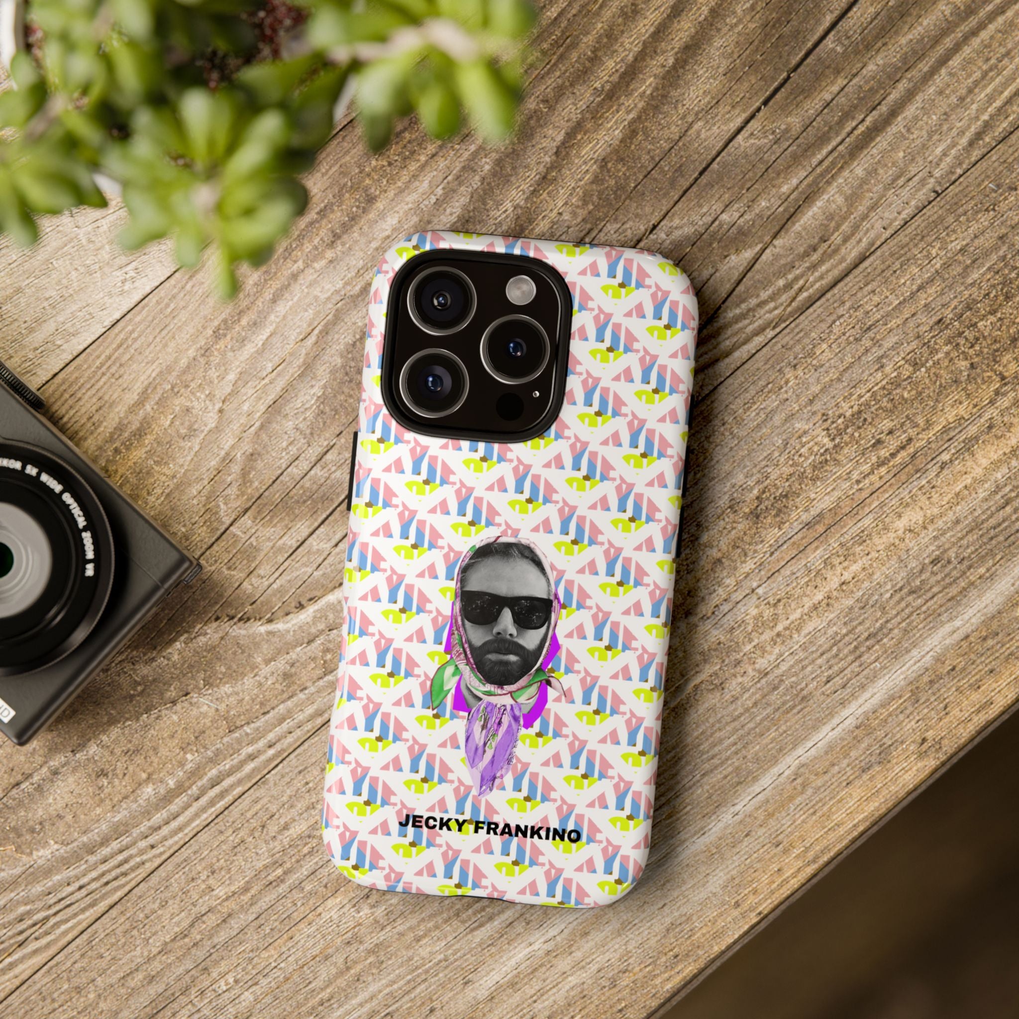 JECKY Retro Geometric Pattern with Sunglass Portrait Phone Case | Tough Cases