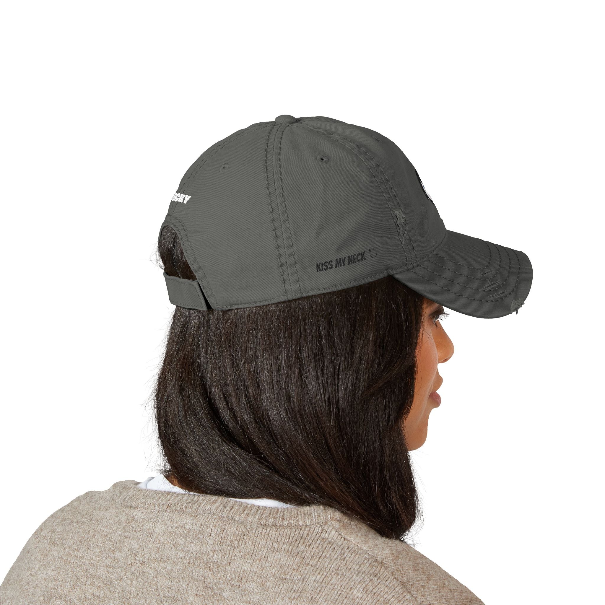 Smiling JECKY  Face Logo  Hat | Embroidered Distressed Cap
