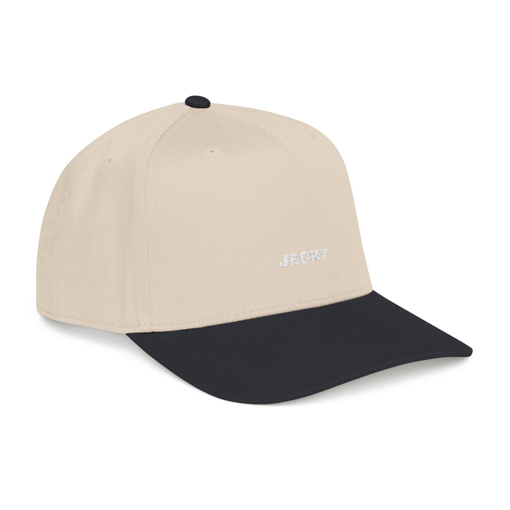 Yellow Script Logo Mid Profile Baseball Cap | Two-Tone Brim, Embroidered Back Logo