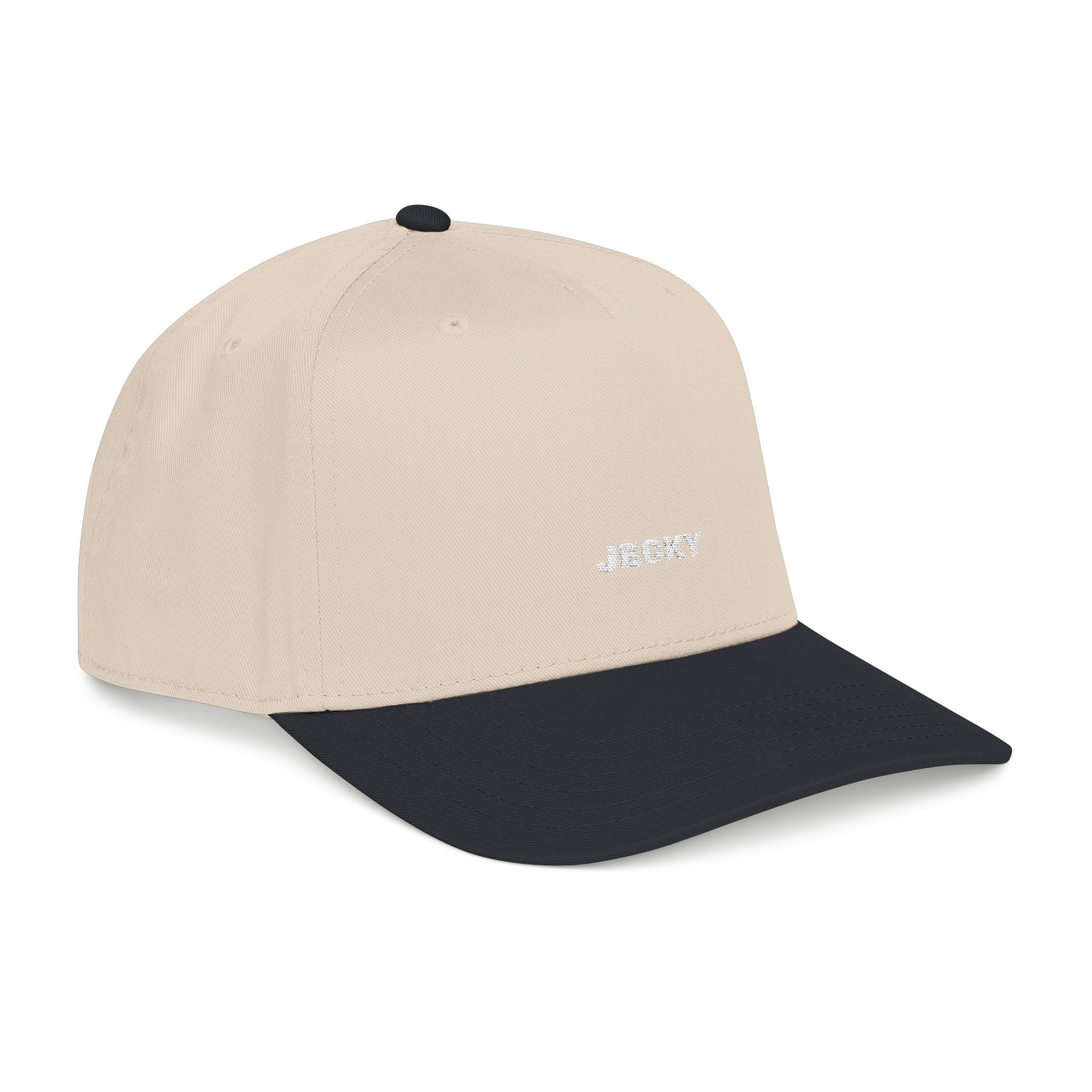 Yellow Script Logo Mid Profile Baseball Cap | Two-Tone Brim, Embroidered Back Logo