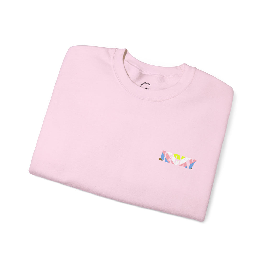 Pastel Smiley Rainbow Crewneck Sweatshirt | Soft Cloud Face Design