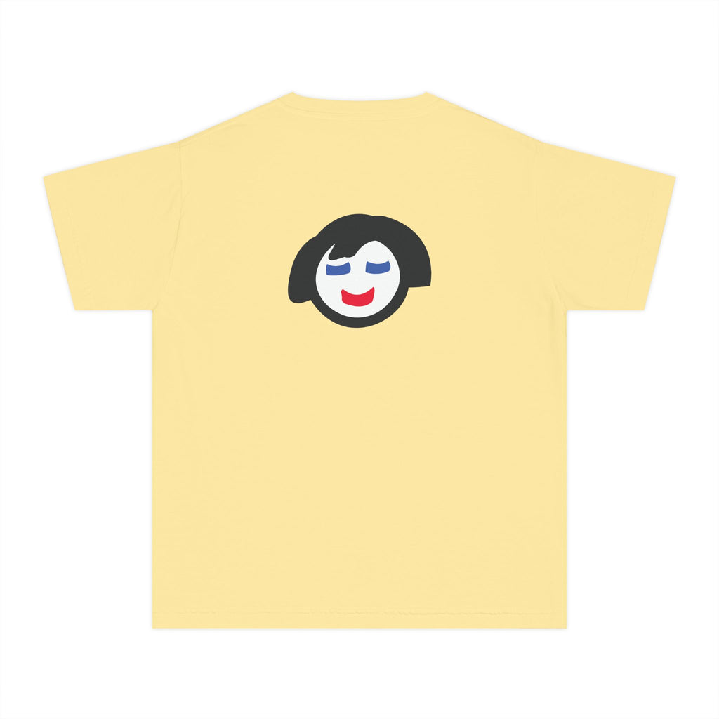 Smiling Face Graphic Youth Tee | Minimal Emoji Back Print