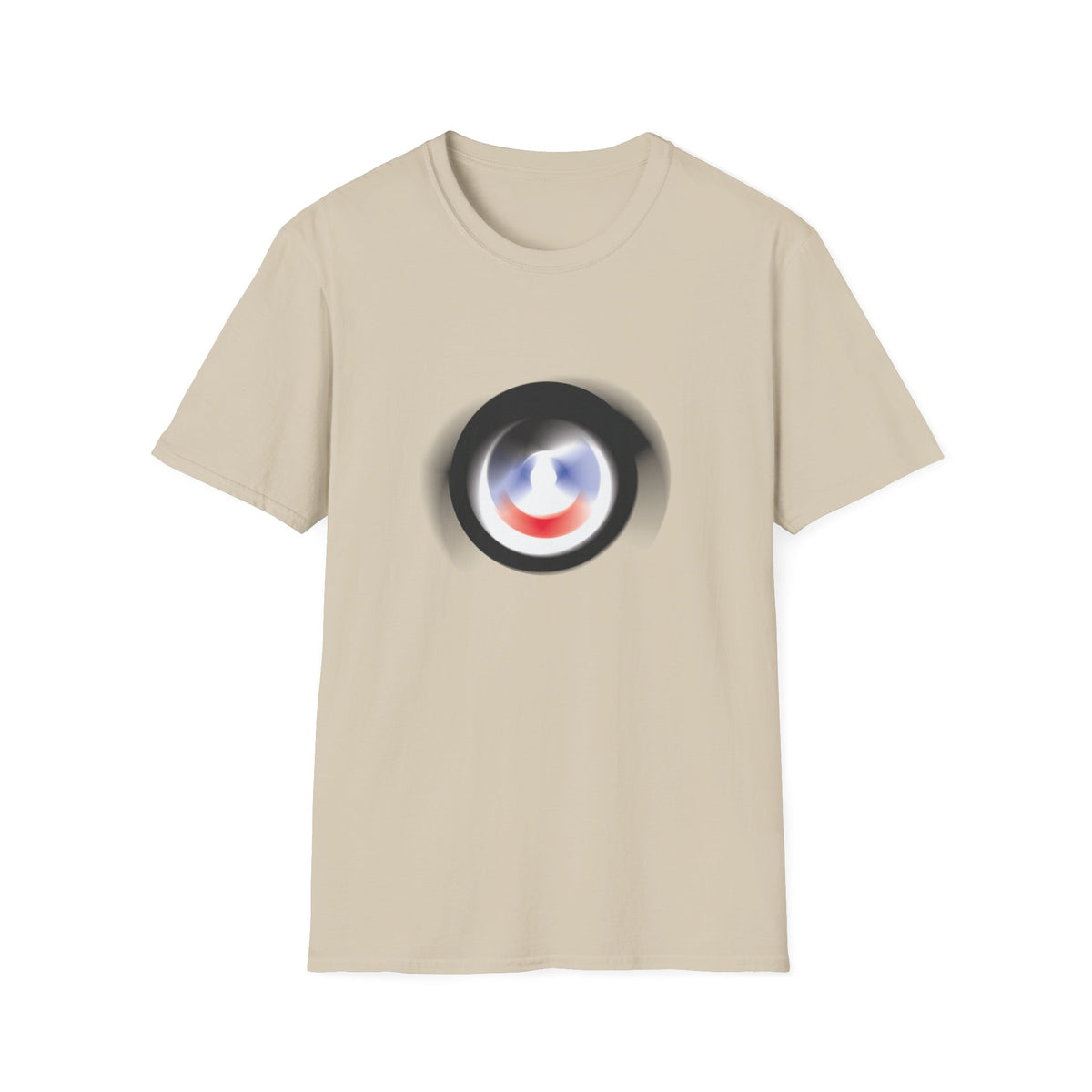 Abstract Color Swirl T-Shirt | Minimal Lens Circle Graphic