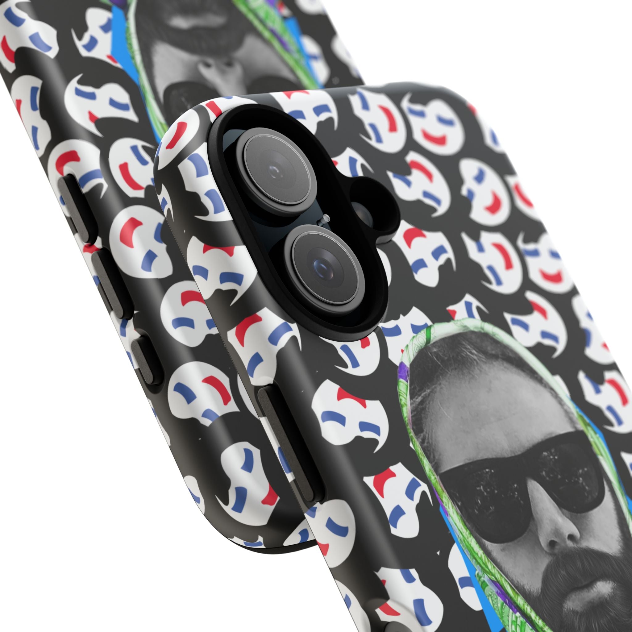 Smiling Mask Pattern Portrait Phone Case | Tough Cases
