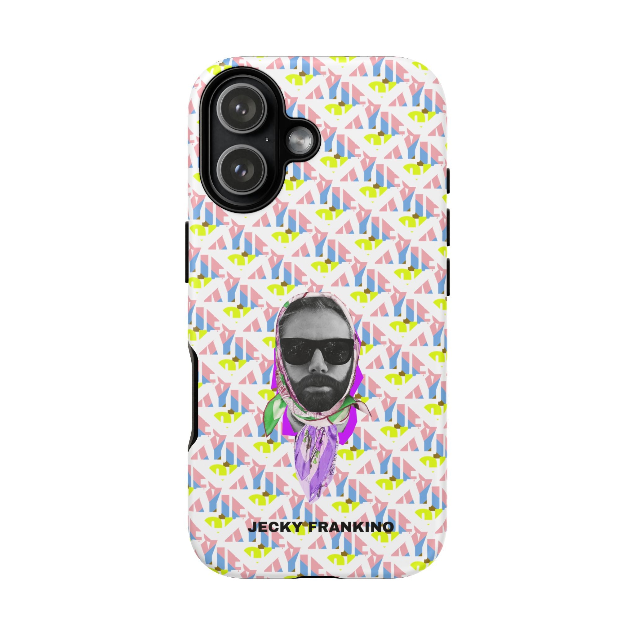 JECKY Retro Geometric Pattern with Sunglass Portrait Phone Case | Tough Cases