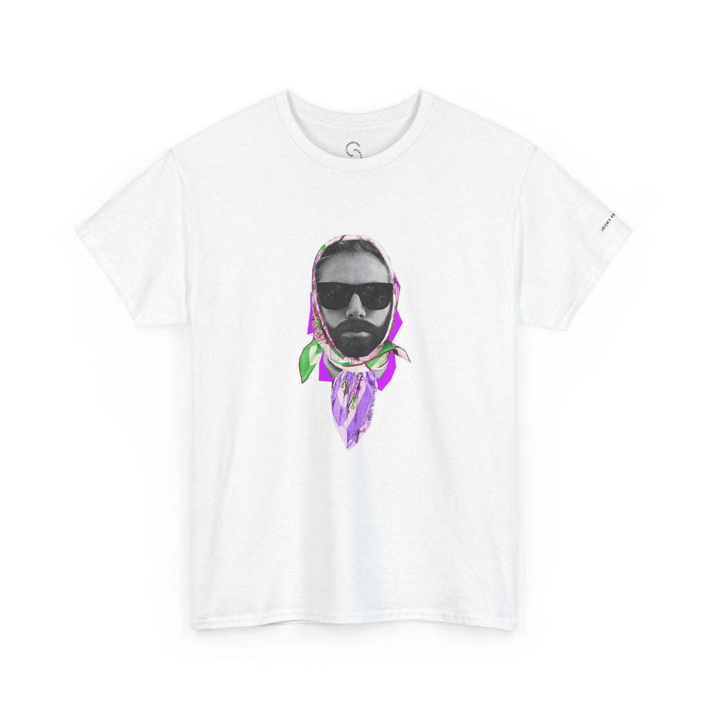 JECKY Fuxia FOULARD  Man  T-Shirt | Retro Portrait, Sunglasses, Vaporwave Accent