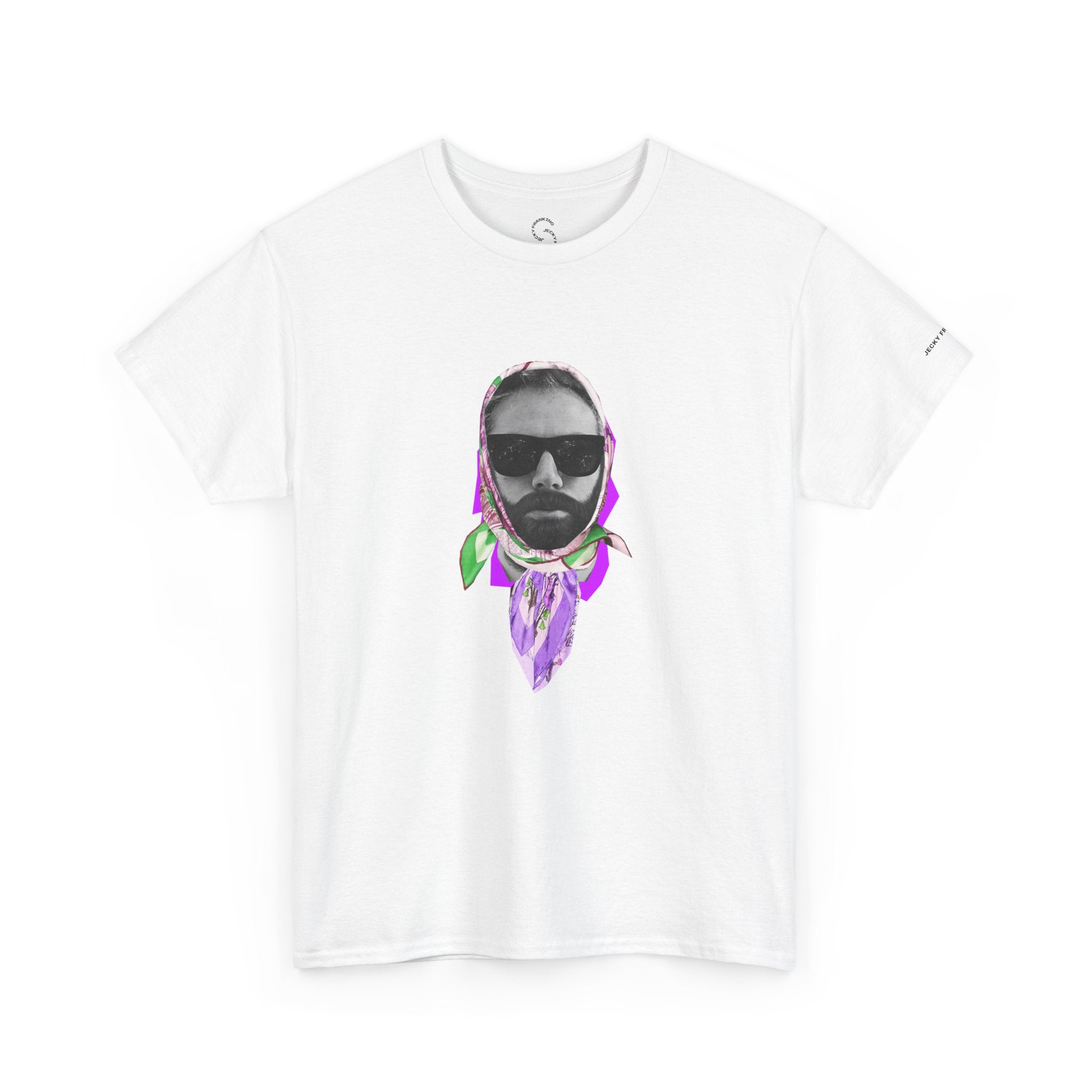 JECKY Fuxia FOULARD  Man  T-Shirt | Retro Portrait, Sunglasses, Vaporwave Accent