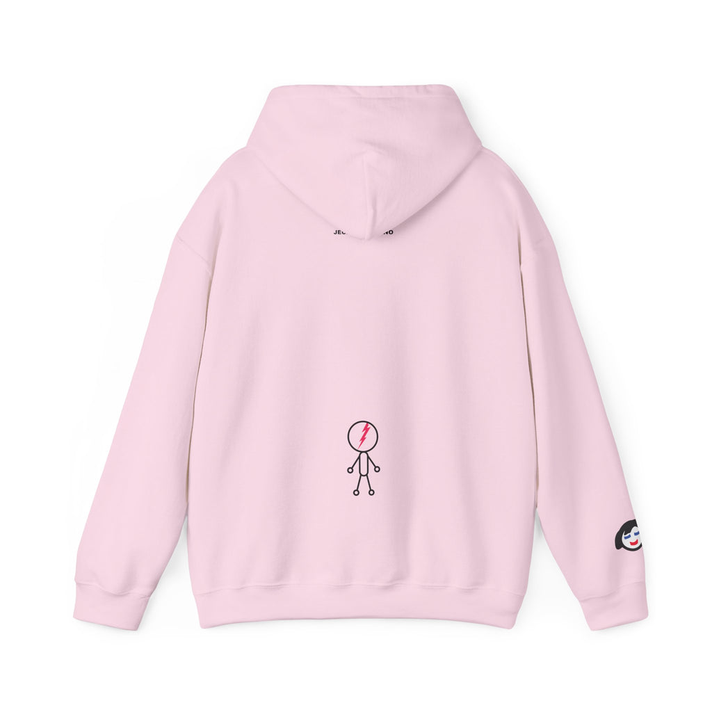 Smiling Rainbow Face JECKY FRANKINO Hoodie | Minimal Pastel Graphic Sweatshirt