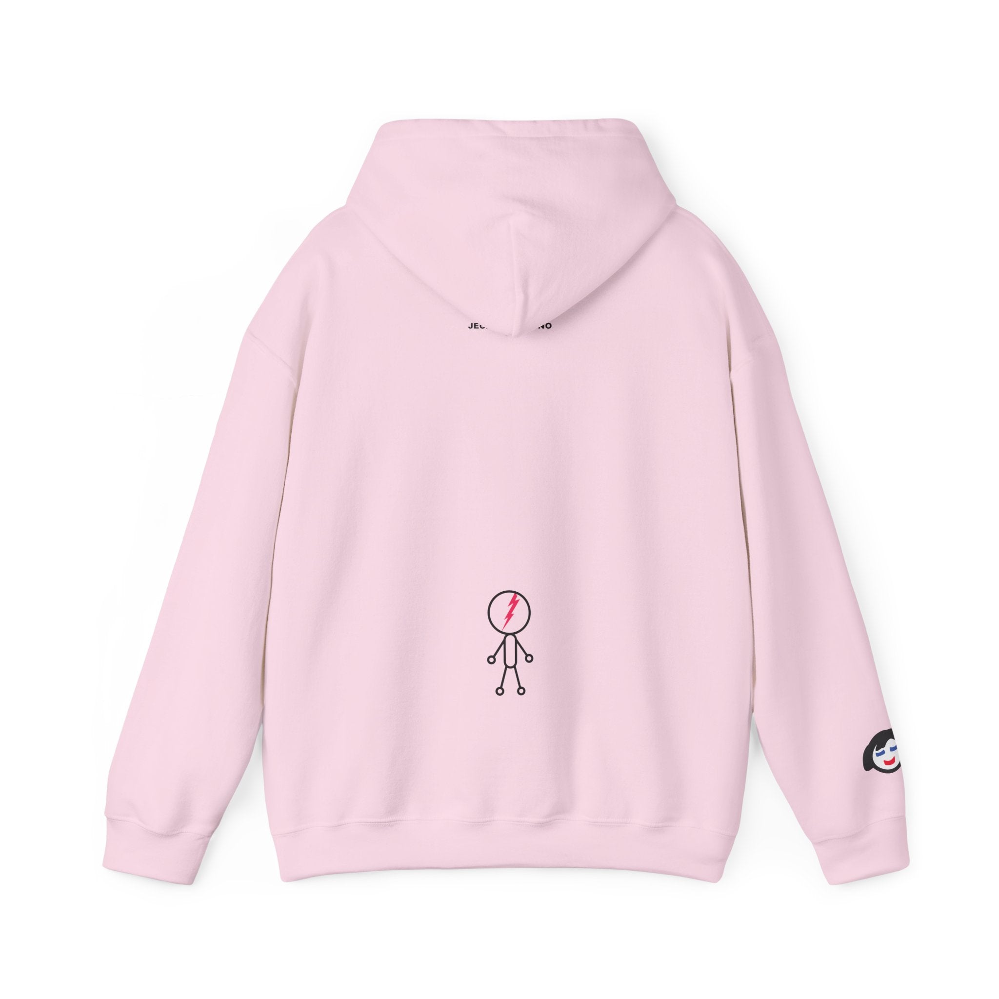 Smiling Rainbow Face JECKY FRANKINO Hoodie | Minimal Pastel Graphic Sweatshirt
