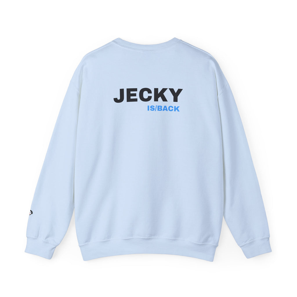 JECKY is/back Crewneck Sweatshirt | Minimal Back Text Design