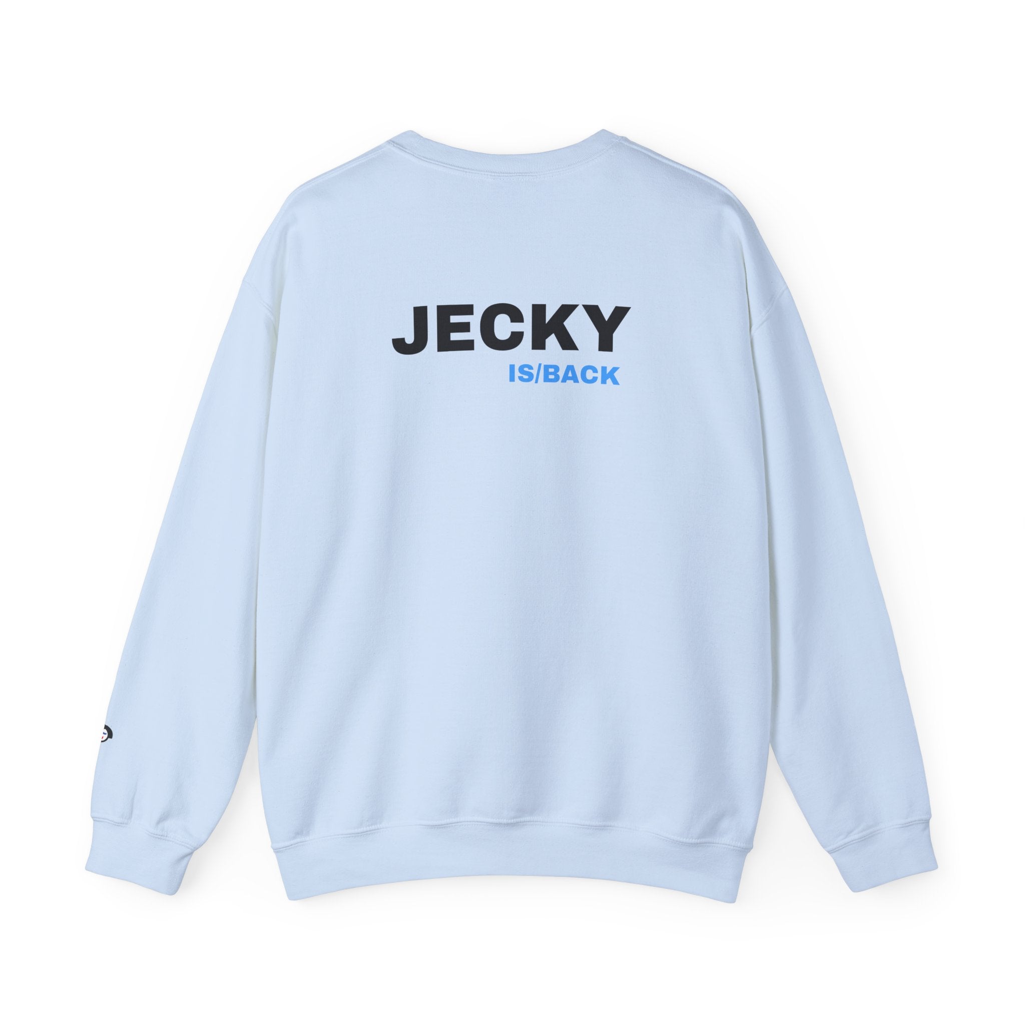 JECKY is/back Crewneck Sweatshirt | Minimal Back Text Design