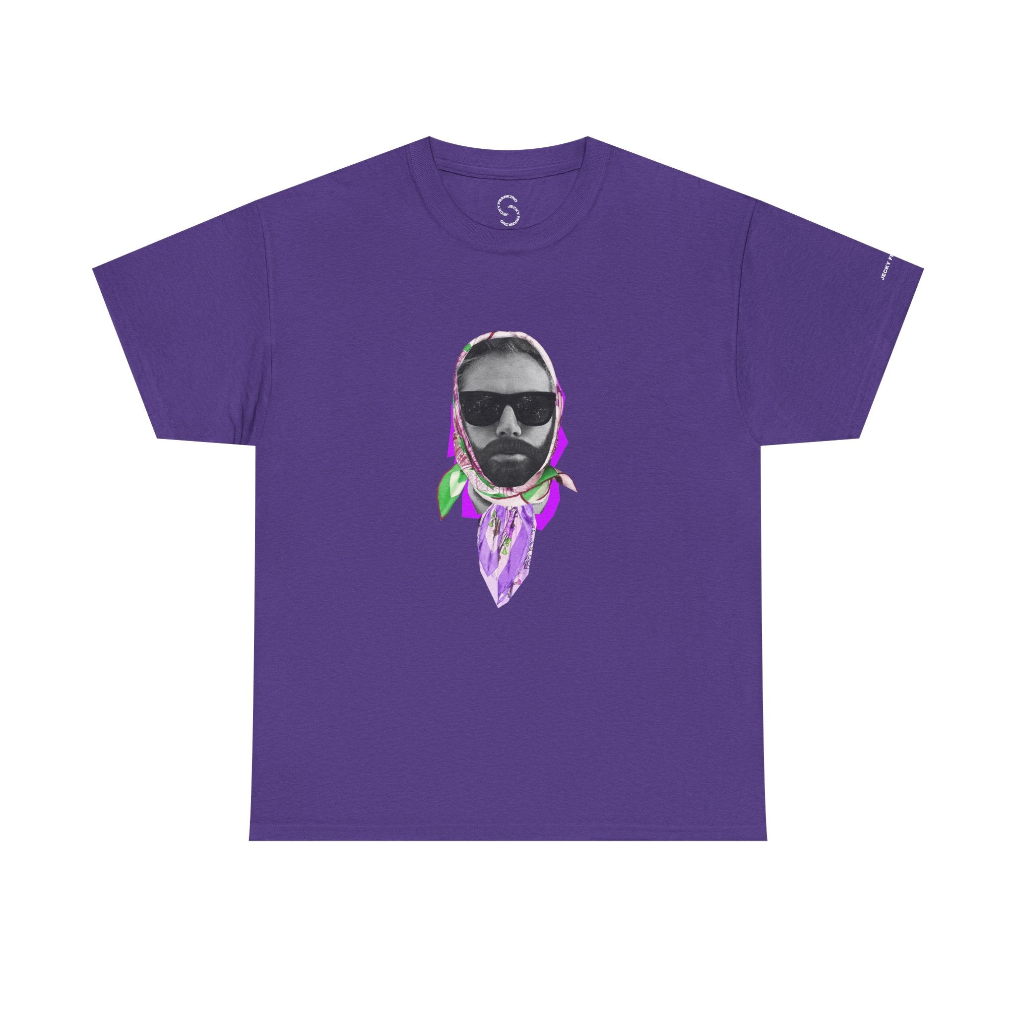 JECKY Fuxia FOULARD  Man  T-Shirt | Retro Portrait, Sunglasses, Vaporwave Accent