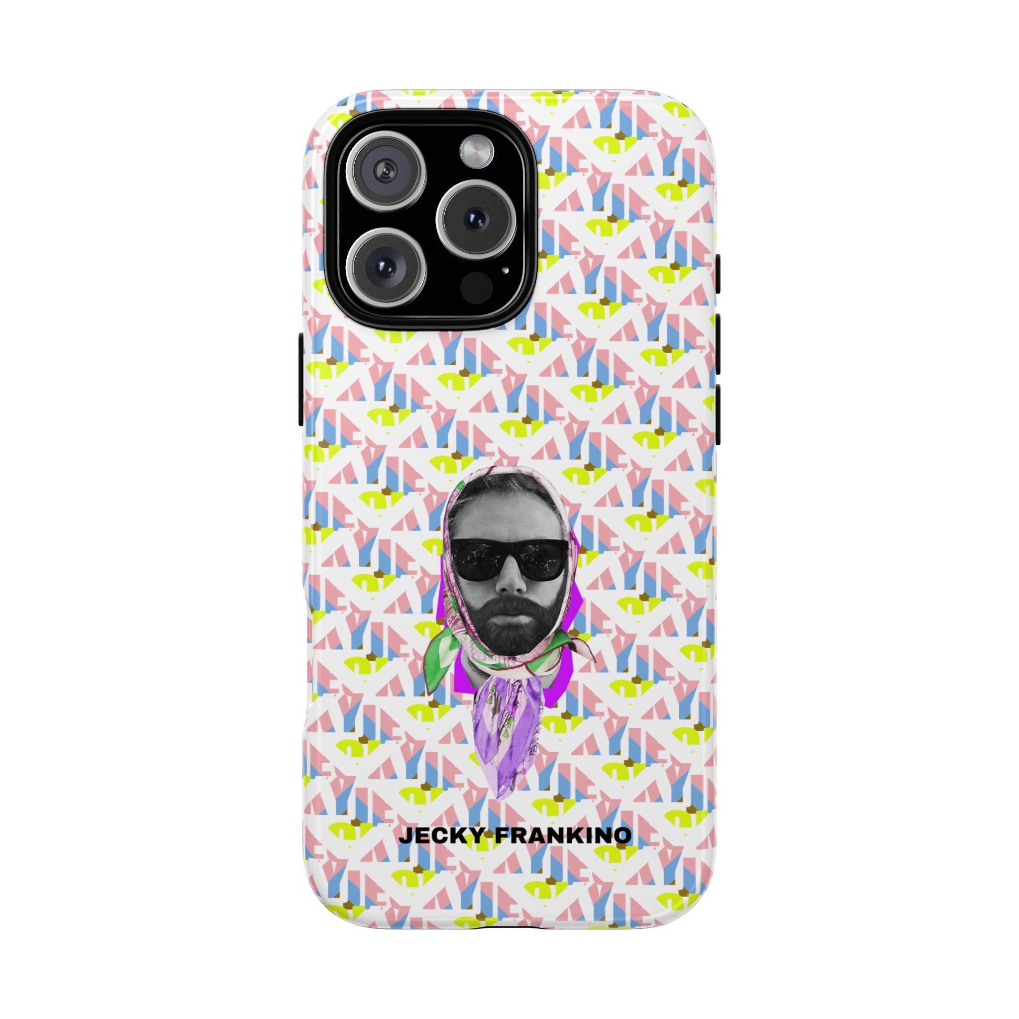 JECKY Retro Geometric Pattern with Sunglass Portrait Phone Case | Tough Cases