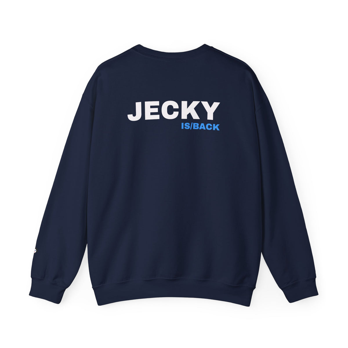 JECKY is/back Crewneck Sweatshirt | Minimal Back Text Design