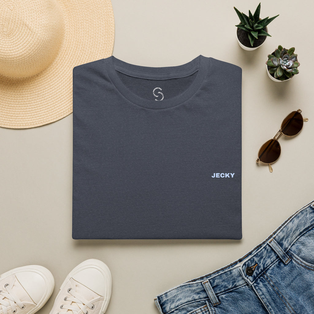 Minimal 'LUCKY' Text Tee, T-Shirt | Small Chest Script Logo
