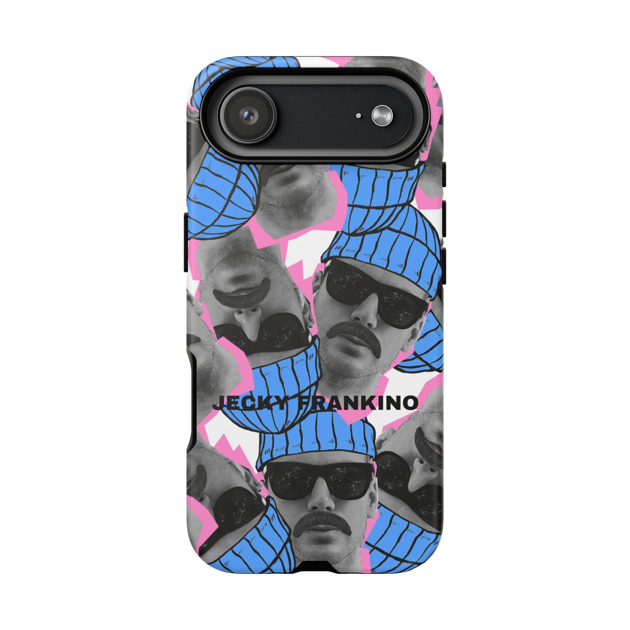 Retro Beanie Portraits phone case | iPhone protective case, quirky face collage