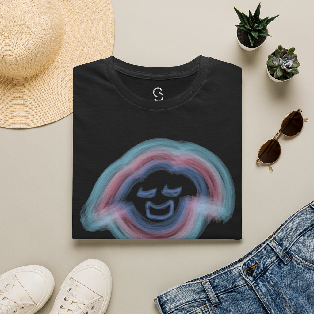 Smiling Rainbow Jecky Frankino Face T-Shirt | Pastel Vaporwave Smile Tee