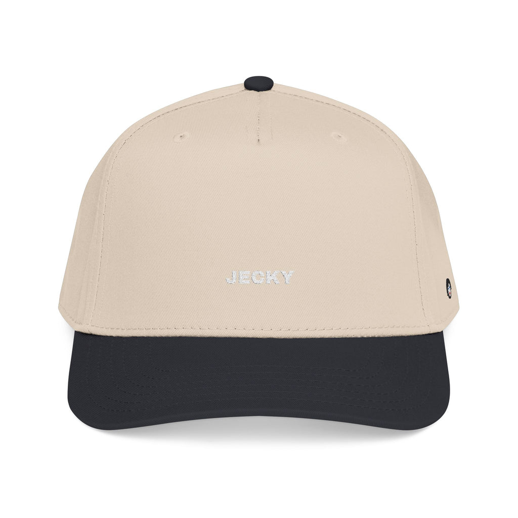 Yellow Script Logo Mid Profile Baseball Cap | Two-Tone Brim, Embroidered Back Logo