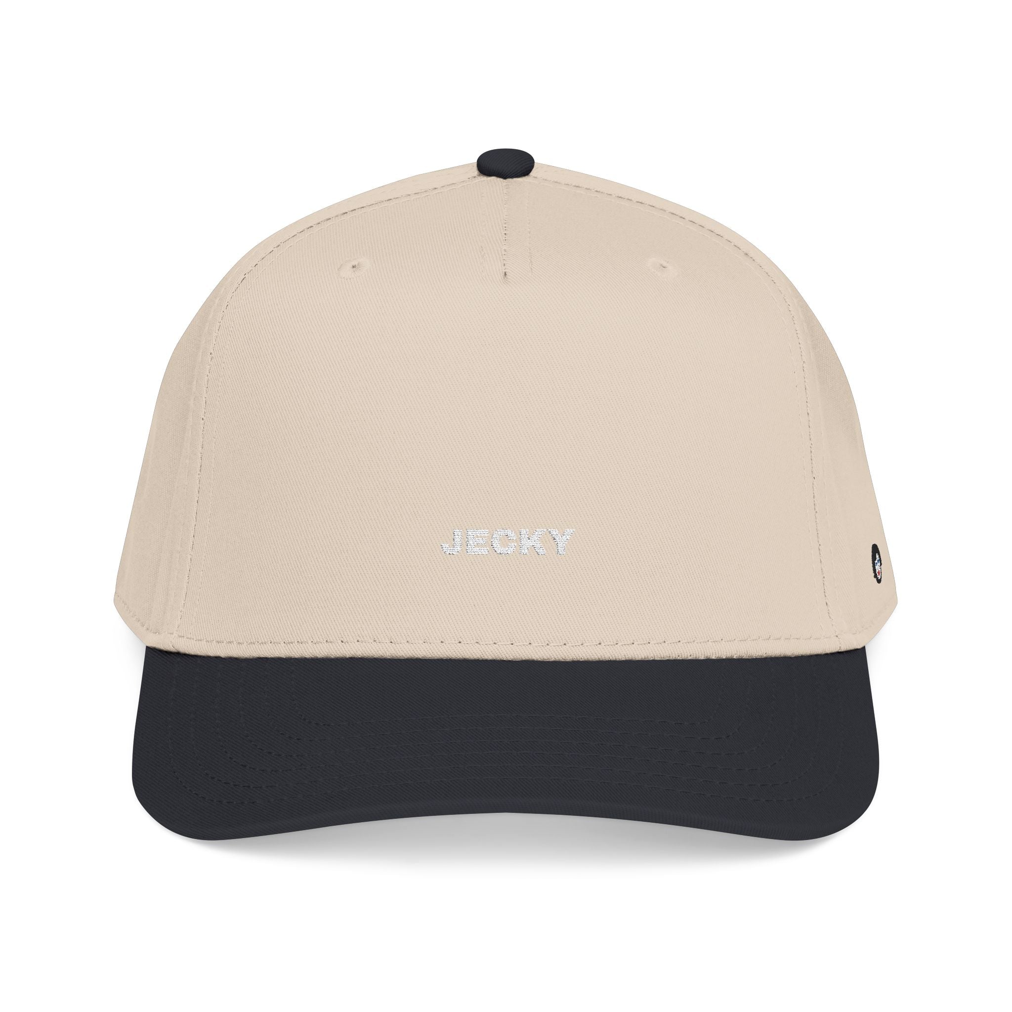 Yellow Script Logo Mid Profile Baseball Cap | Two-Tone Brim, Embroidered Back Logo