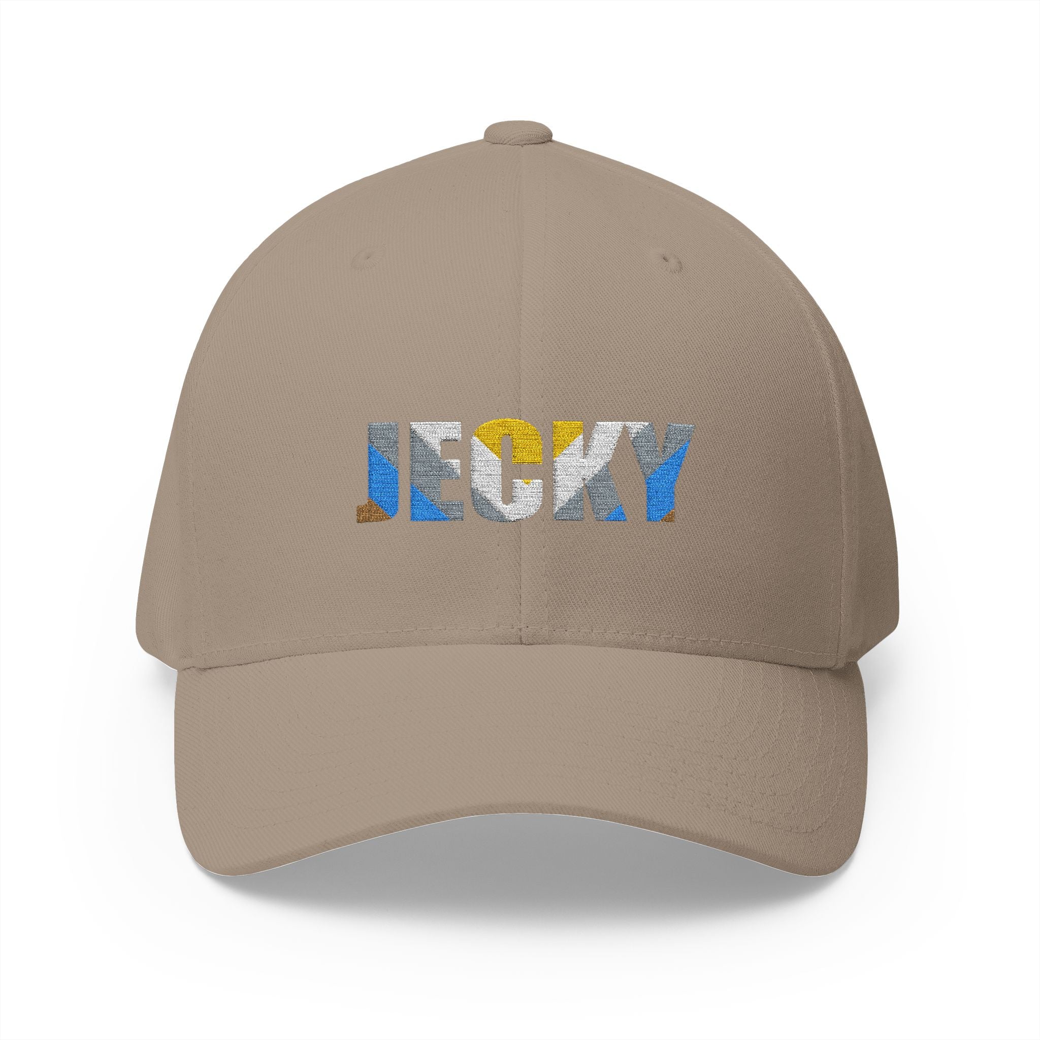JECKY Text Patch Cap | Embroidered Baseball Hat, Winking Back Detail