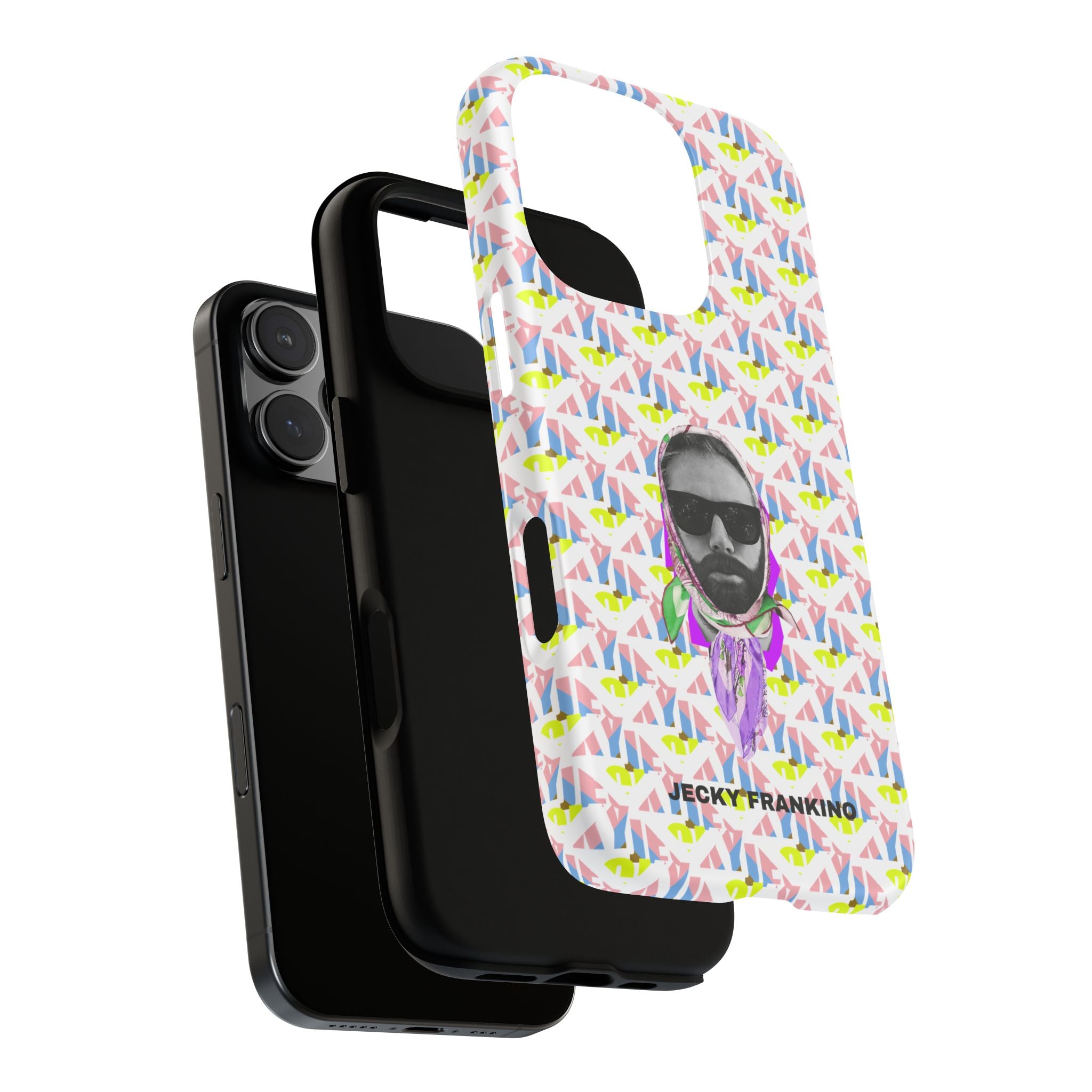 JECKY Retro Geometric Pattern with Sunglass Portrait Phone Case | Tough Cases