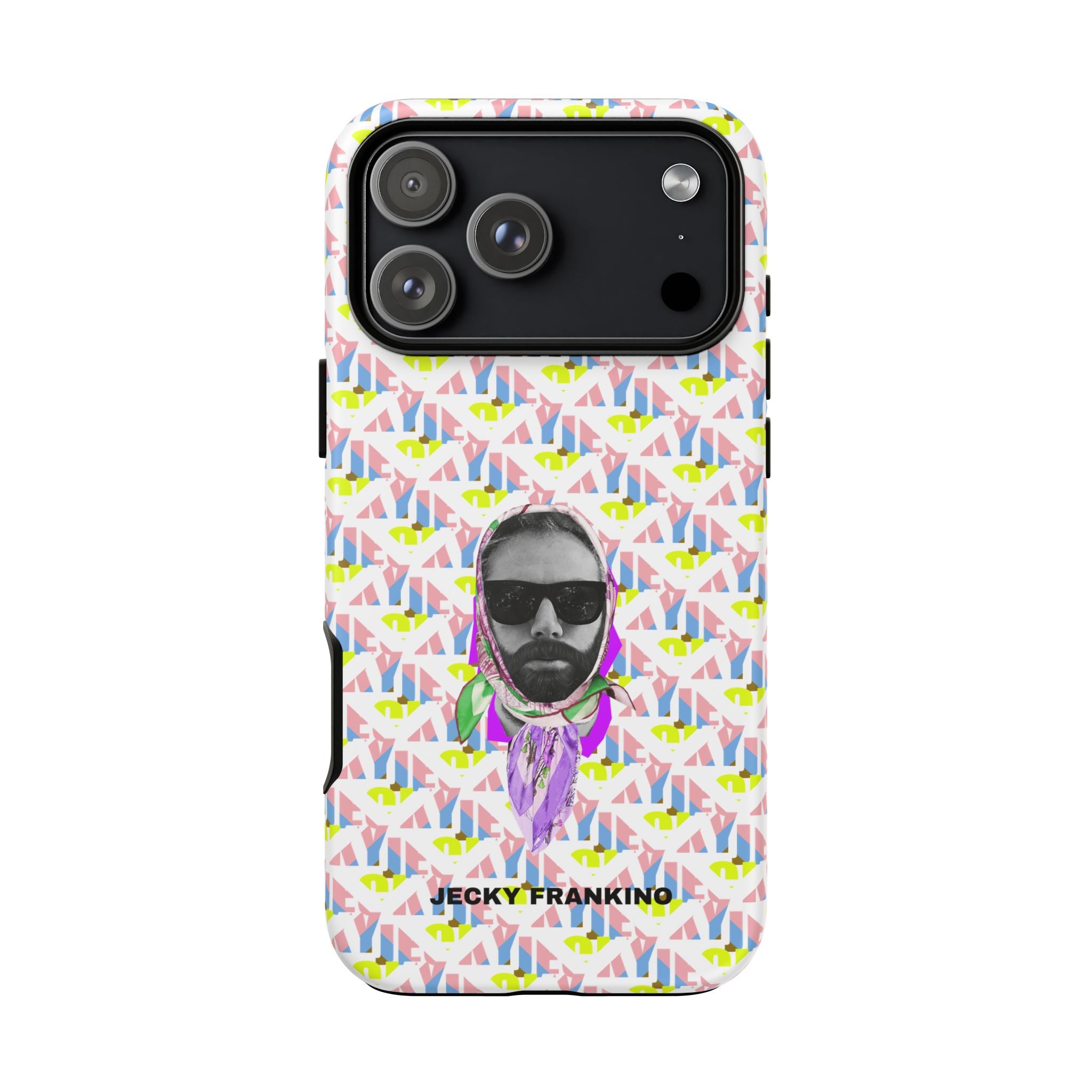 JECKY Retro Geometric Pattern with Sunglass Portrait Phone Case | Tough Cases