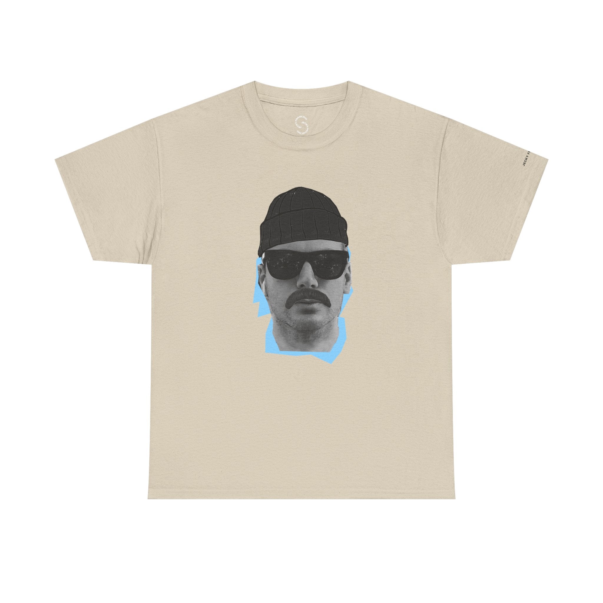 JECKY BLACK Beanie  Man  T-Shirt | Retro Portrait, Sunglasses, Vaporwave Accent