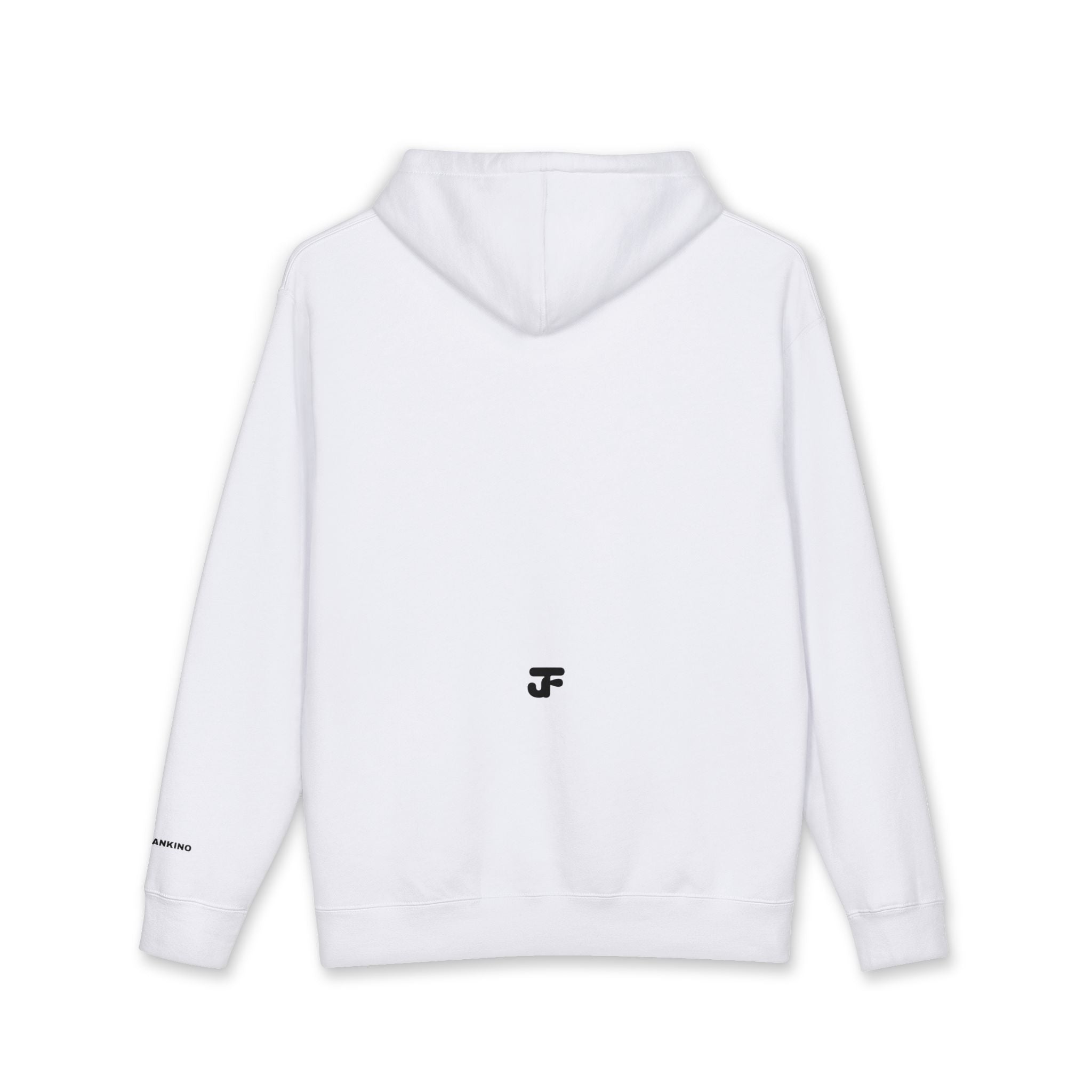 Smiling Face Graphic Hoodie | Minimal Portrait, White Hooded Sweatshirt