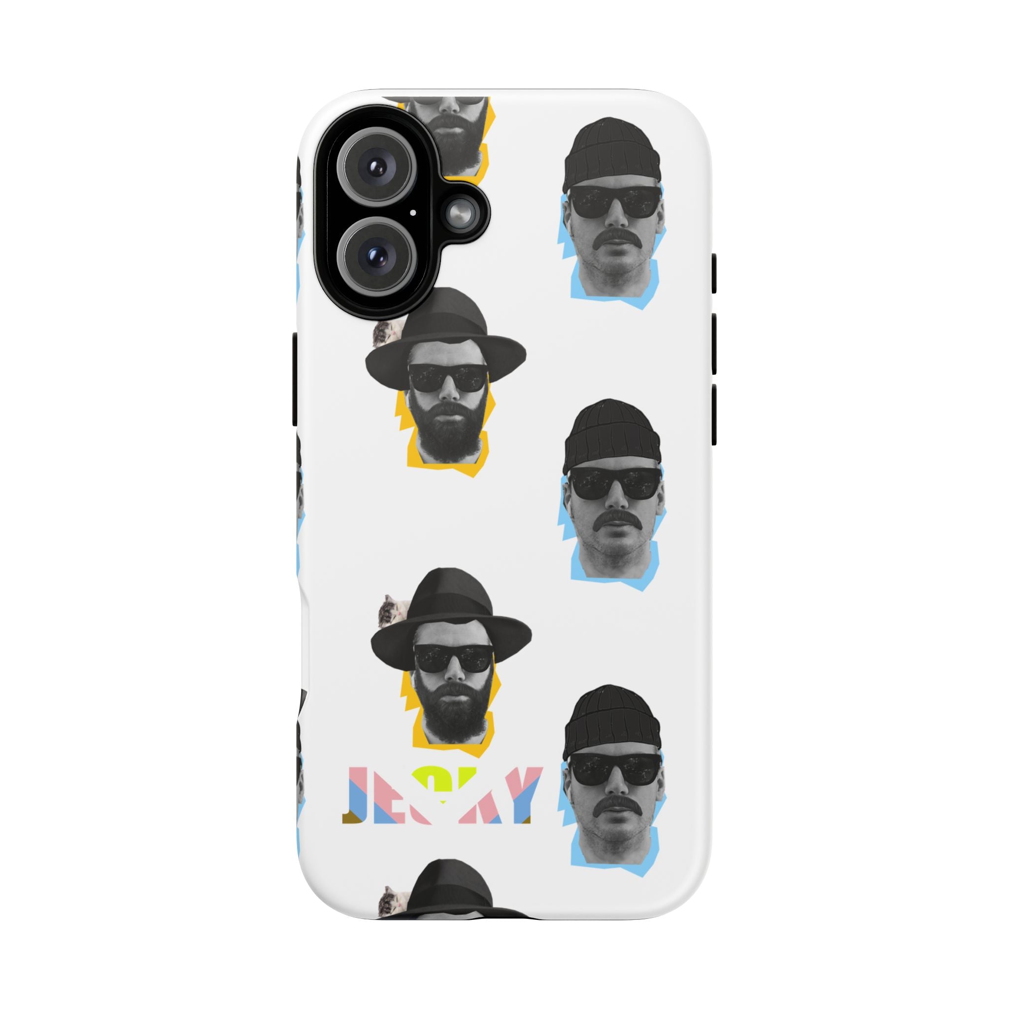 Mustache JECKY Faces phone case | Tough Phone Case, pattern, retro portraits