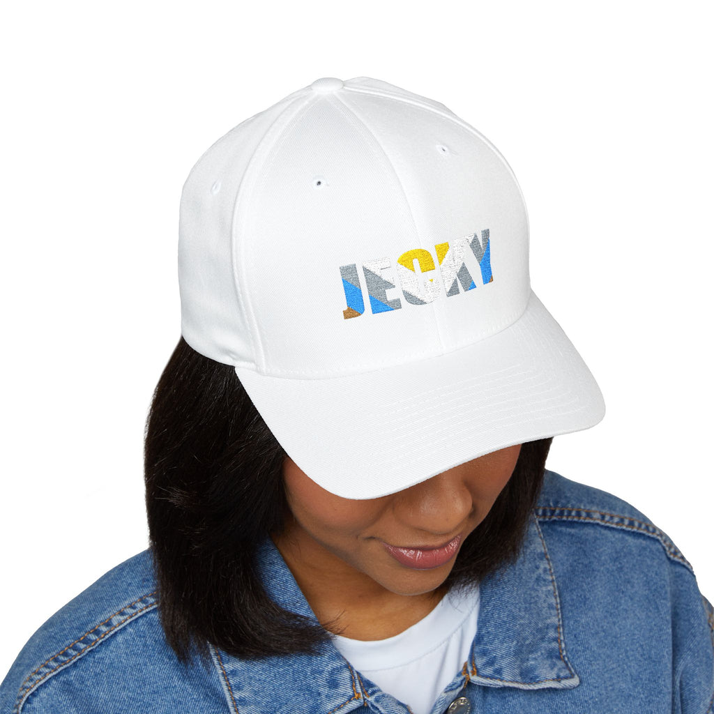 JECKY Text Patch Cap | Embroidered Baseball Hat, Winking Back Detail