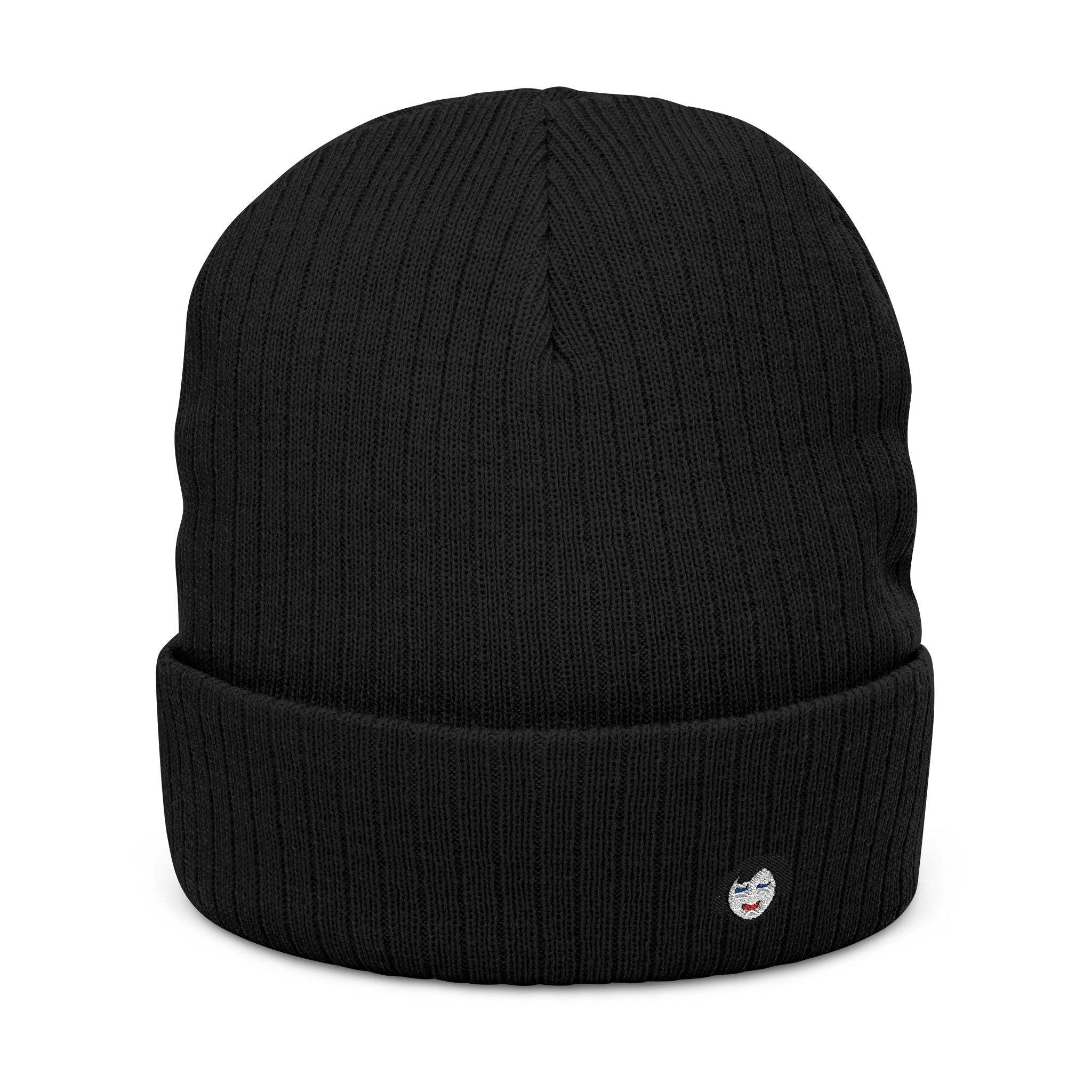 Tiny JECKY Face Beanie | Ribbed Knit Embroidered Hat