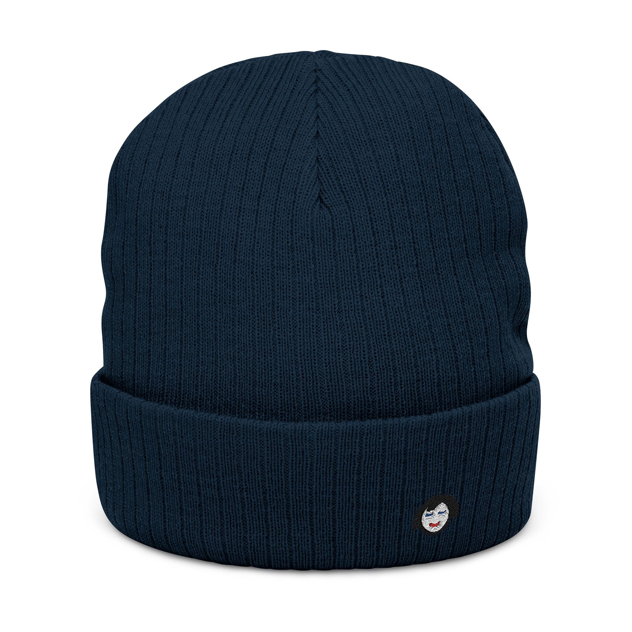 Tiny JECKY Face Beanie | Ribbed Knit Embroidered Hat