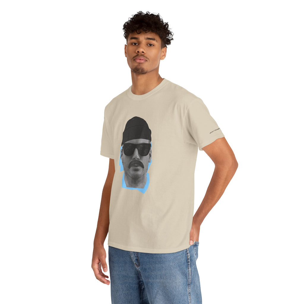JECKY BLACK Beanie  Man  T-Shirt | Retro Portrait, Sunglasses, Vaporwave Accent