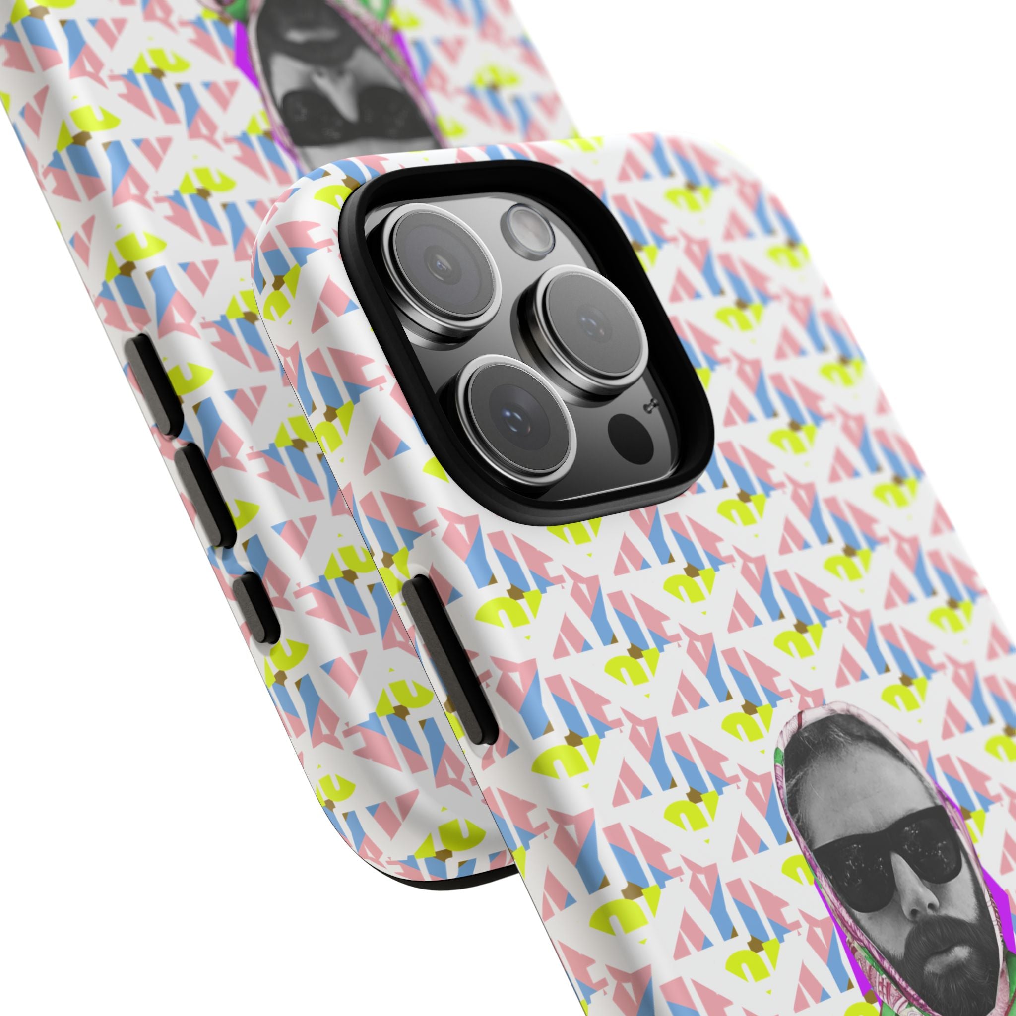JECKY Retro Geometric Pattern with Sunglass Portrait Phone Case | Tough Cases