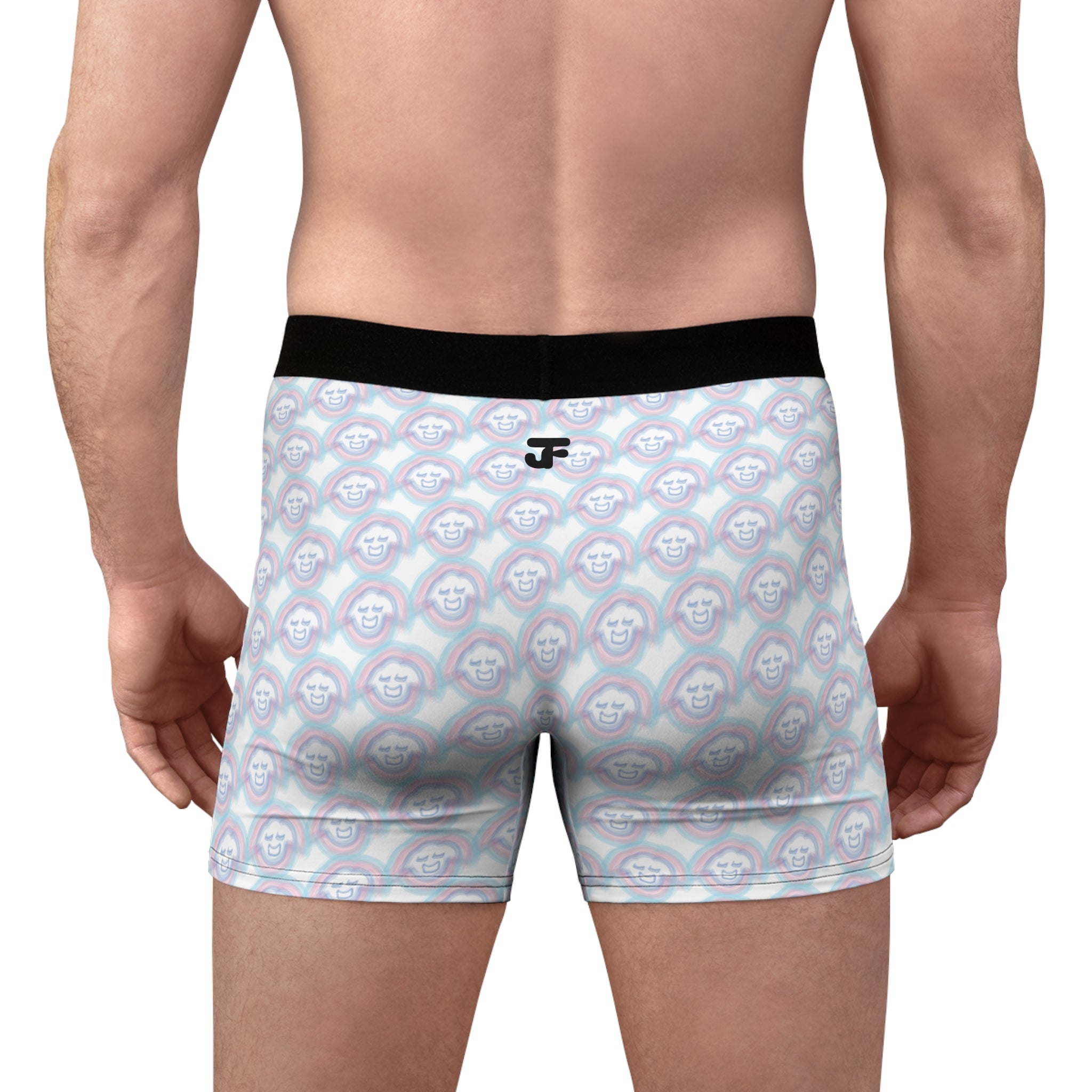 Smiling Monkey Pattern Boxer Briefs | All-Over Print Trippy Retro Face