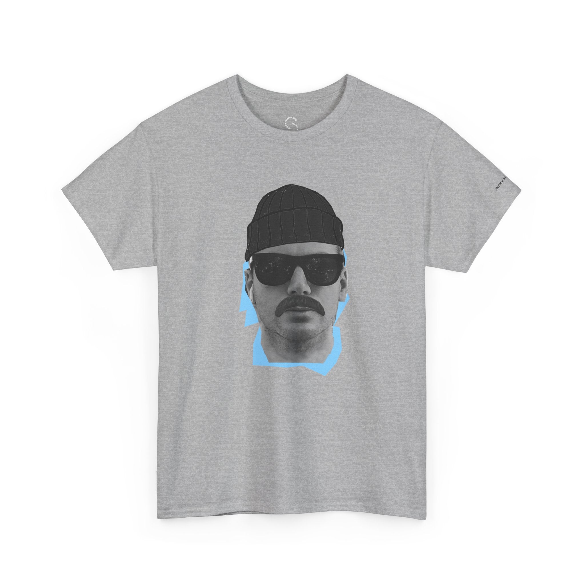 JECKY BLACK Beanie  Man  T-Shirt | Retro Portrait, Sunglasses, Vaporwave Accent