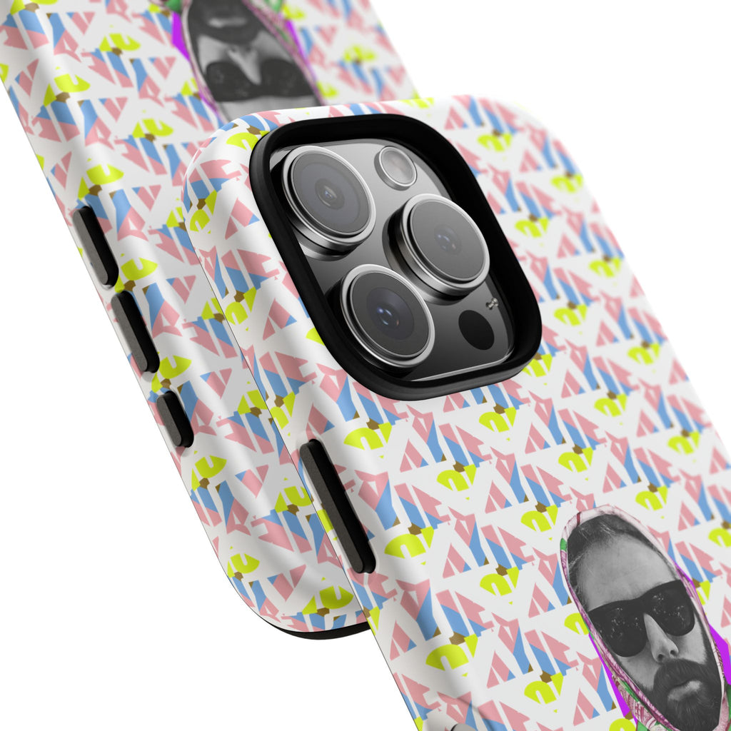 JECKY Retro Geometric Pattern with Sunglass Portrait Phone Case | Tough Cases