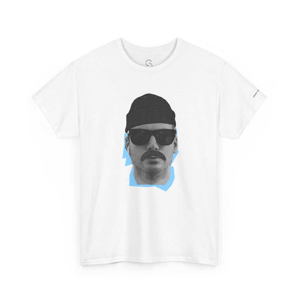 JECKY BLACK Beanie  Man  T-Shirt | Retro Portrait, Sunglasses, Vaporwave Accent