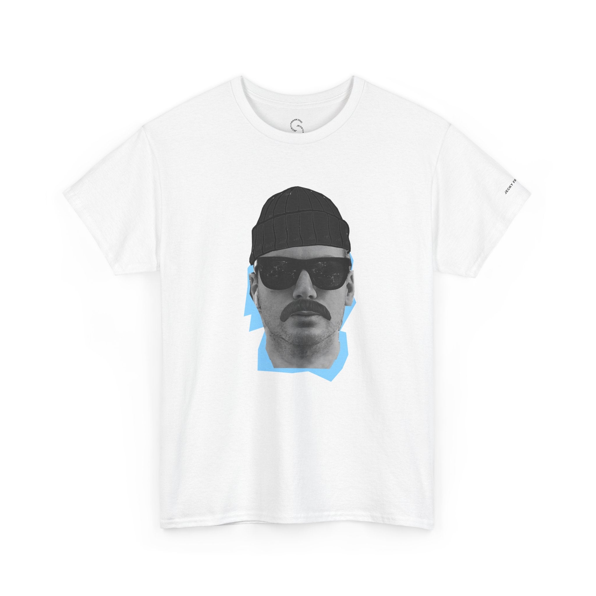 JECKY BLACK Beanie  Man  T-Shirt | Retro Portrait, Sunglasses, Vaporwave Accent