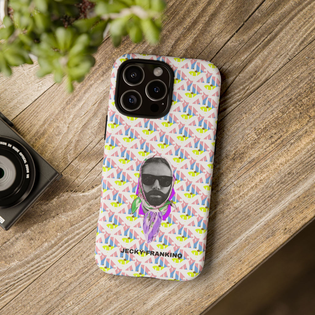JECKY Retro Geometric Pattern with Sunglass Portrait Phone Case | Tough Cases