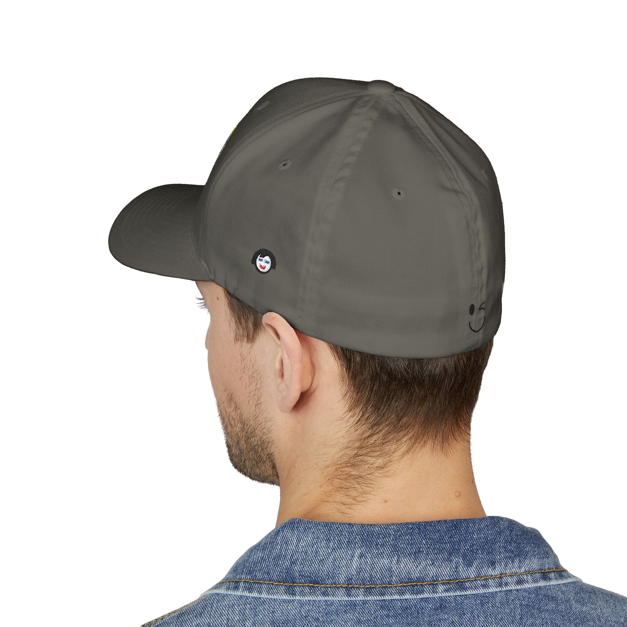 JECKY Text Patch Cap | Embroidered Baseball Hat, Winking Back Detail