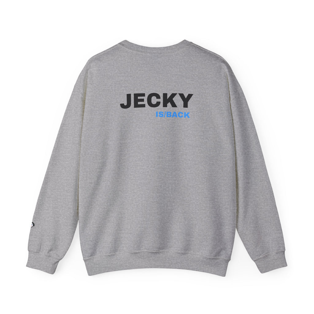JECKY is/back Crewneck Sweatshirt | Minimal Back Text Design