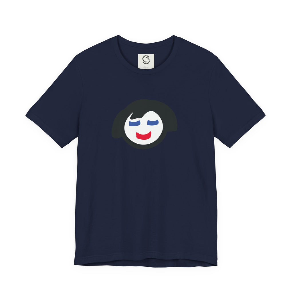 Minimalist Smiling Face Graphic Tee — Cute Peaceful Emoji T-Shirt
