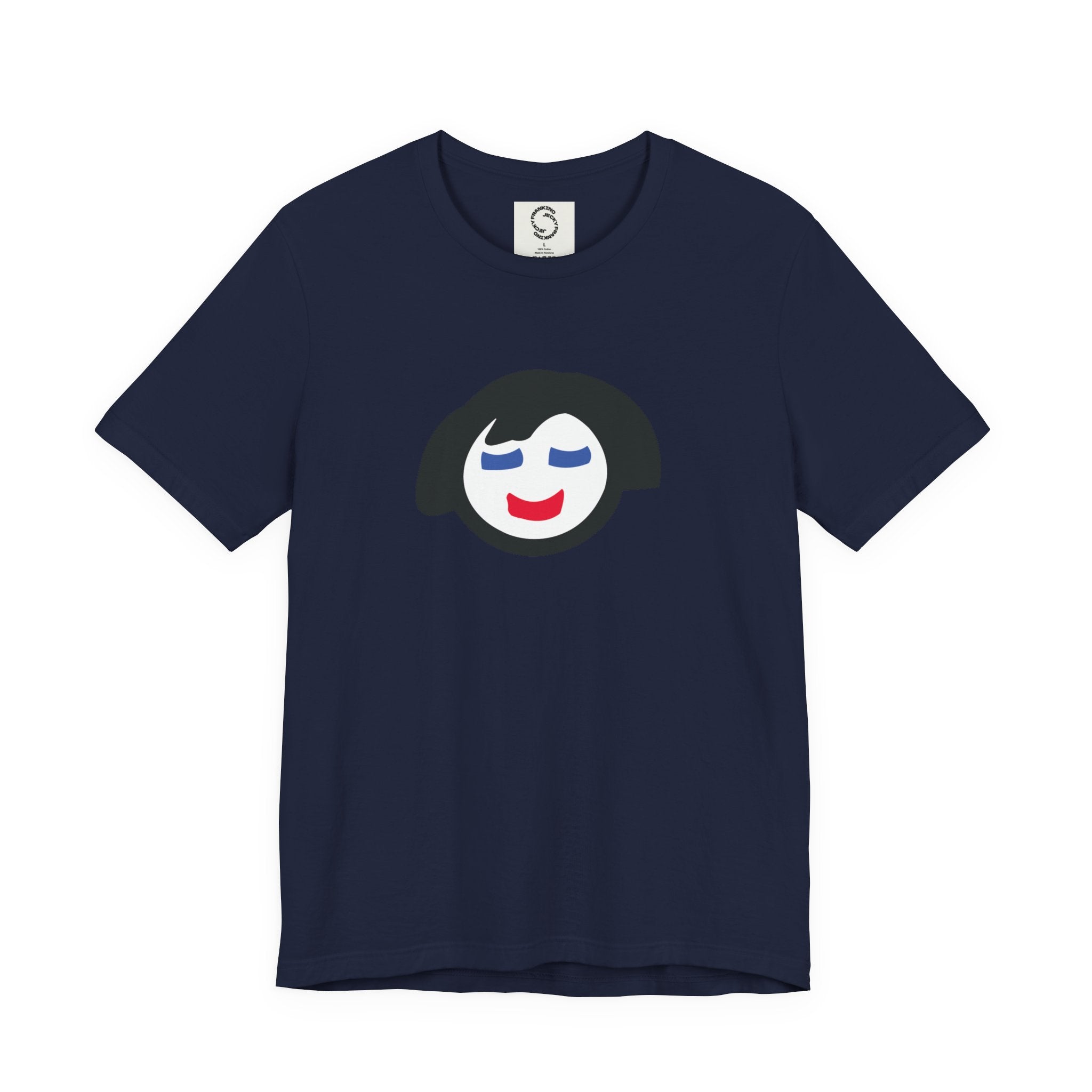 Minimalist Smiling Face Graphic Tee — Cute Peaceful Emoji T-Shirt