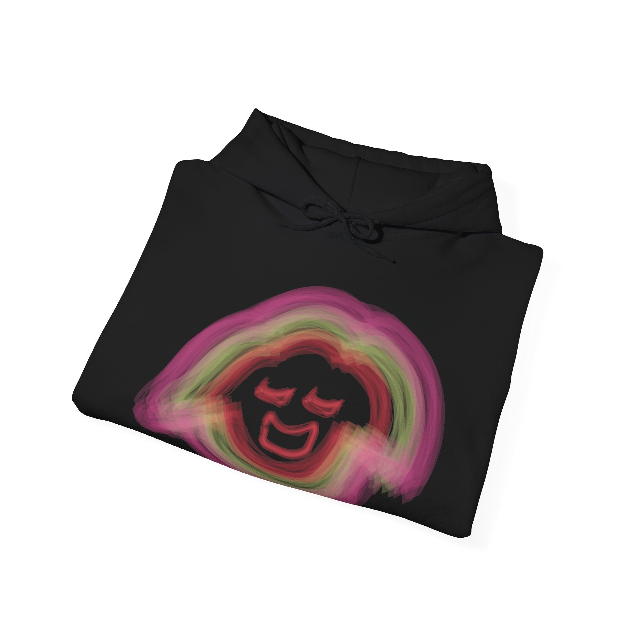 Smiling Rainbow Face JECKY FRANKINO Hoodie | Minimal Pastel Graphic Sweatshirt