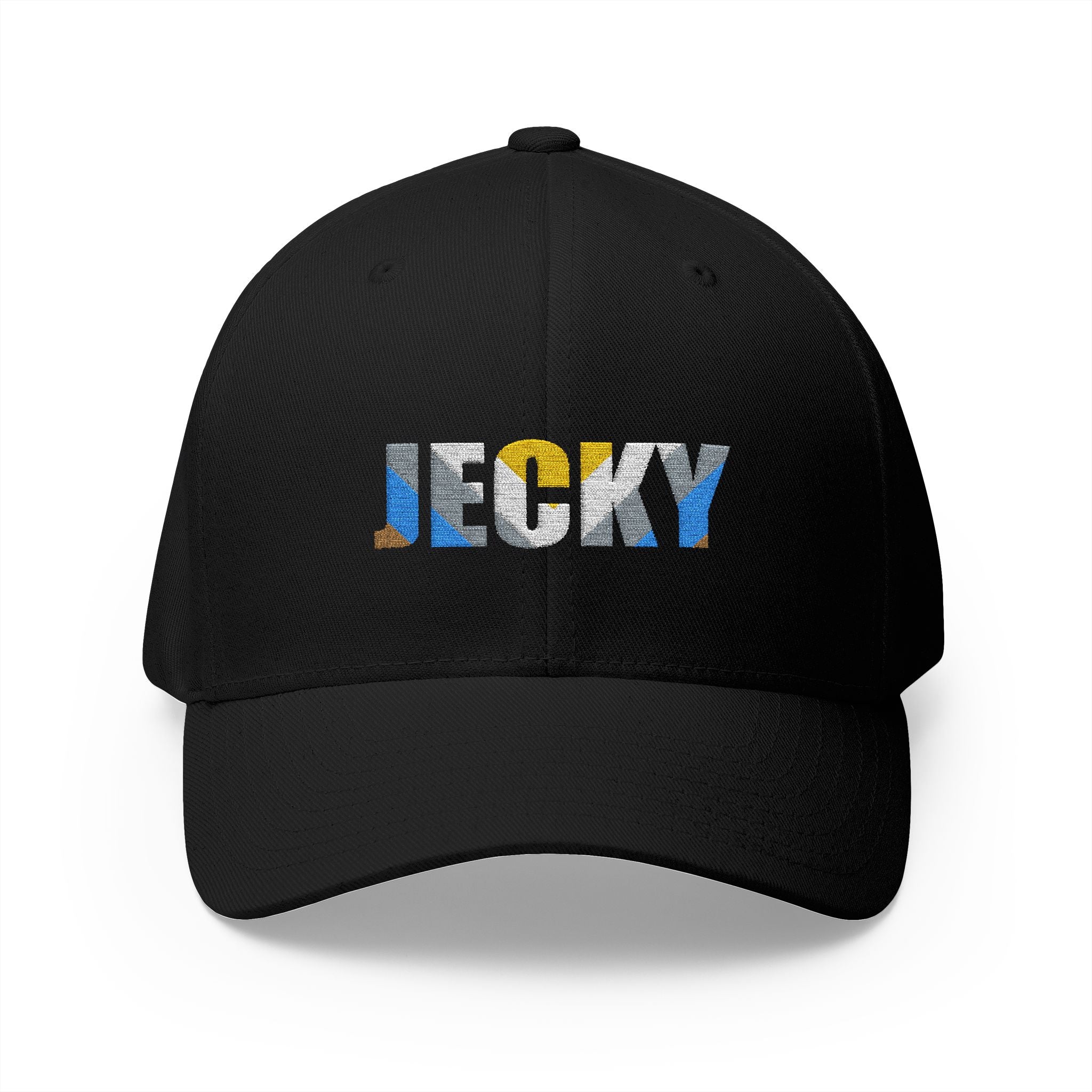 JECKY Text Patch Cap | Embroidered Baseball Hat, Winking Back Detail