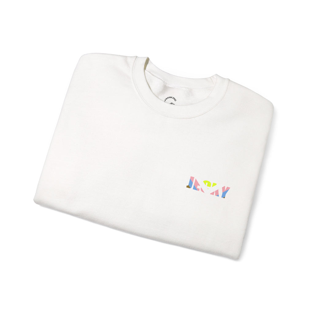 Pastel Smiley Rainbow Crewneck Sweatshirt | Soft Cloud Face Design