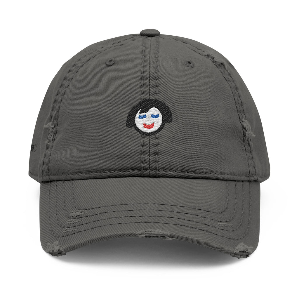 Smiling JECKY  Face Logo  Hat | Embroidered Distressed Cap
