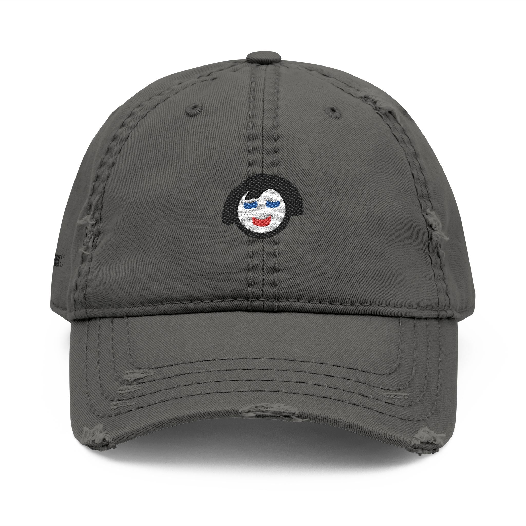 Smiling JECKY  Face Logo  Hat | Embroidered Distressed Cap